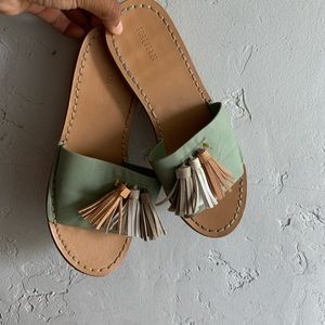 Mint green Forever 21 sandals with tassels